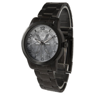 Montre Pisces Zodiac Connexion cadran en acier grunge