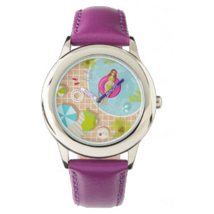 Montre Piscine fille en bikini plage d'été