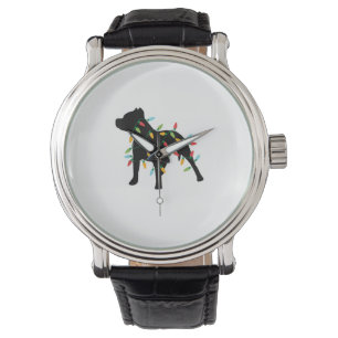 Montre Pitbull Noël lumières Noël Amoureux des chiens cad