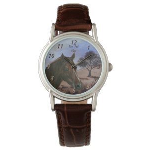 Montre pittoresque équerre portrait châtaigne jument chev