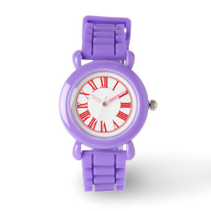 Montre PixDezines chiffres romains normaux rouges