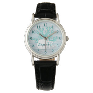 Montre Plage de sable Dollar sur mesure Bois