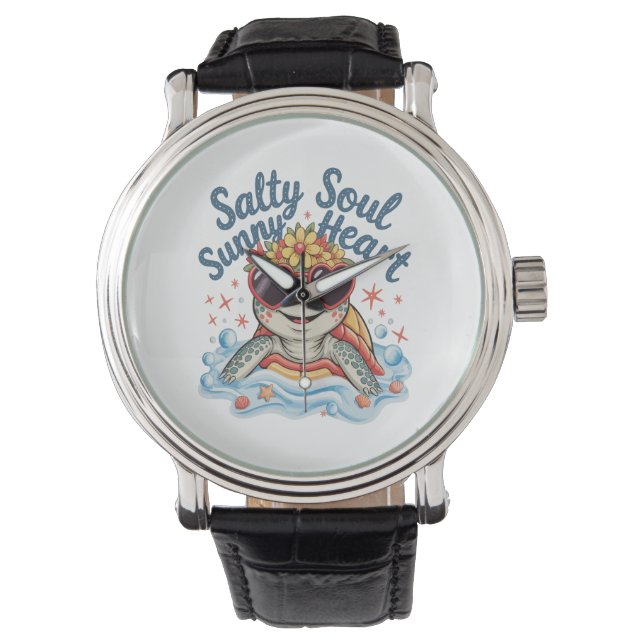 Montre Plage d'été de Tortue Florale (devant)