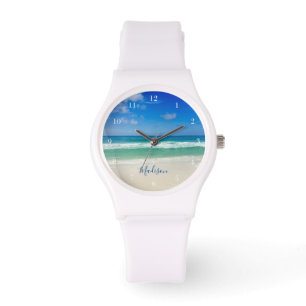 Montre Plage Photo Belle Vagues Océaniques Personnalisées