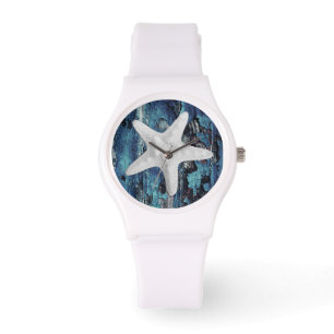 Montre Plage Starfish Bleu Russe Blanc Wristwatch
