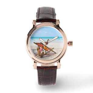 Montre Plages tropicales   Chaise de plage sur sable
