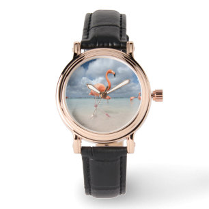 Montre Plages tropicales   Flamants roses Beach, Aruba
