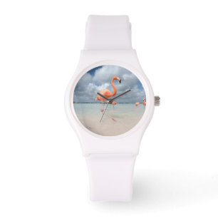 Montre Plages tropicales   Flamants roses Beach, Aruba