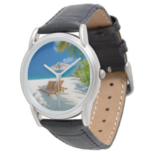 Montre Plages tropicales   Plage de chaises longues Bora 
