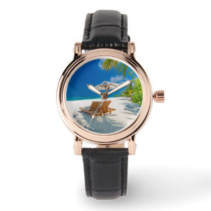 Montre Plages tropicales   Plage de chaises longues Bora 