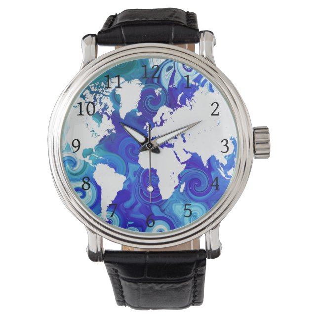 Montre Plan du monde bleu 267 (devant)