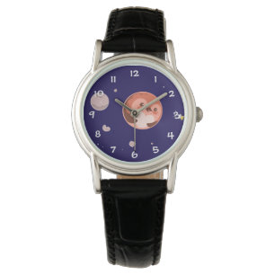 Montre Planète Pluton de pingouin de Kawaii