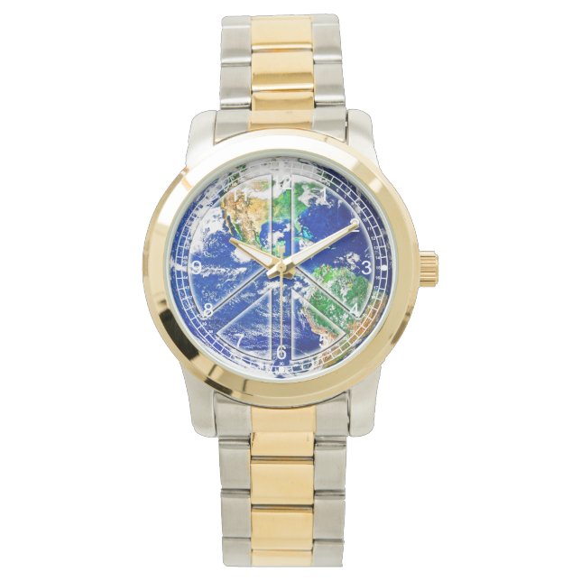 Montre Planète Terre Monde Monde de la Paix (devant)