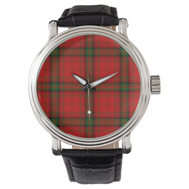 Montre Plaque rouge vert tartan MacDougall (devant)