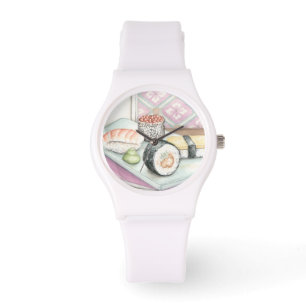 Montre Plat des sushi assortis avec des baguettes