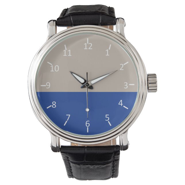 Montre Platine et bleu nuit (devant)