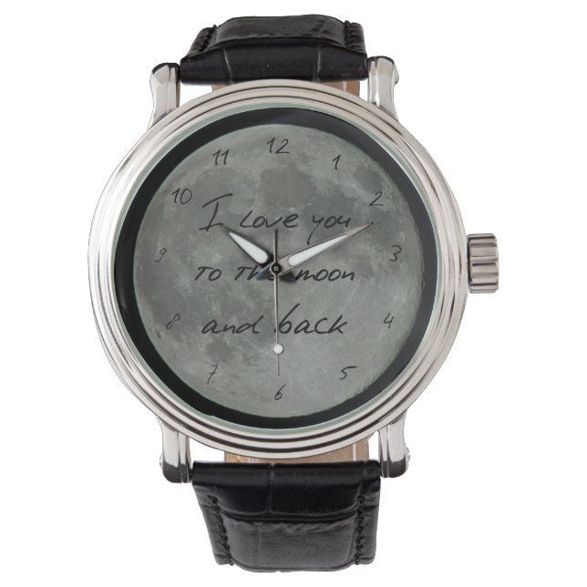 Montre Pleine lune Citation Vous Aimez Beaucoup D'Étoiles (devant)