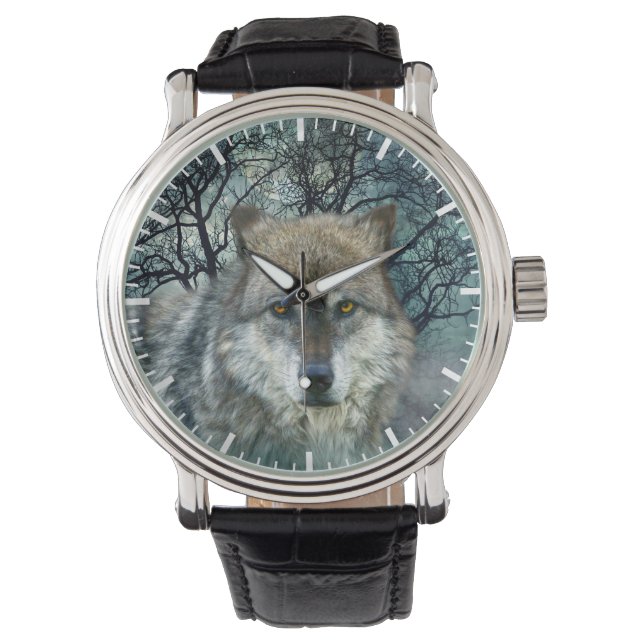 Montre Pleine lune de loup dans le brouillard (devant)