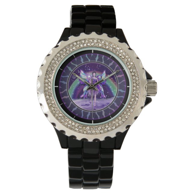 Montre Pluie violette Fairy Watch (devant)