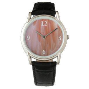 Montre Plumes de Flamant rose dans les tons roses