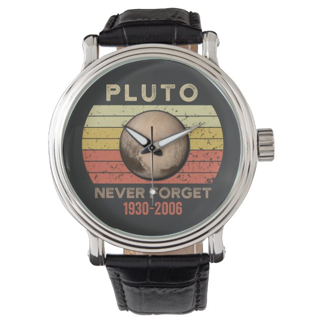 Montre pluto never forget, eris, moon, astronomy, astrono (devant)