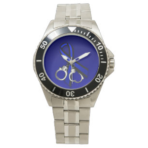 Montre Poignées de ruban mince de ligne bleue