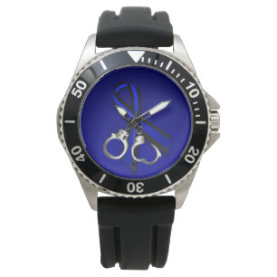 Montre Poignées de ruban mince de ligne bleue
