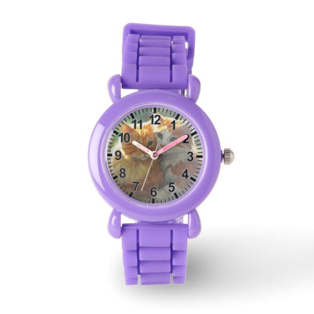 Montre poignet avec chatons design pour enfants (Recto)