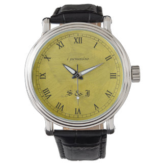 Montre poignet monogramme en or brossé Je promets