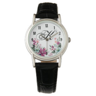 Montre poignet personnalisée Fleur tropicale sur b