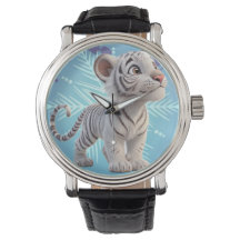 Montre poignet tigre blanc élégant - parfait