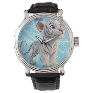 Montre poignet tigre blanc élégant - parfait