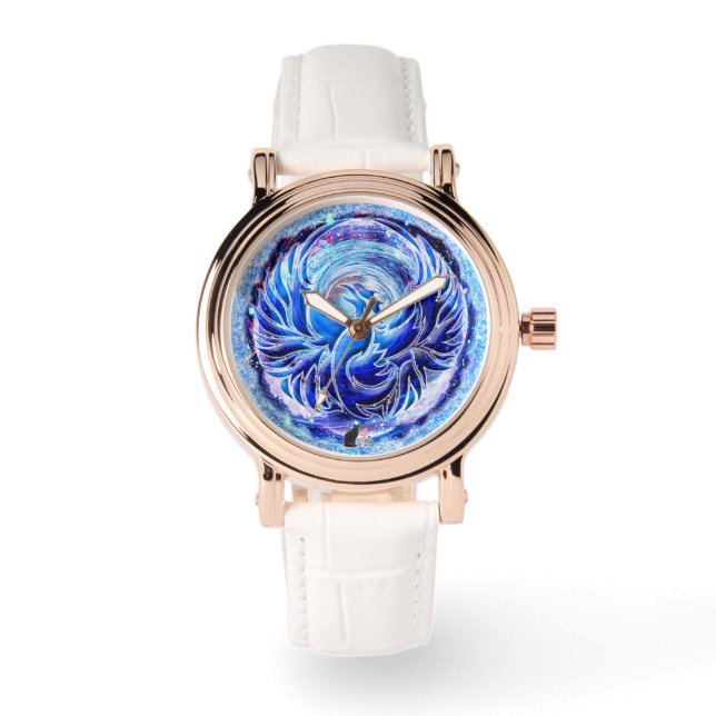 Montre Poignon féminin Phoenix Bleu (Recto)