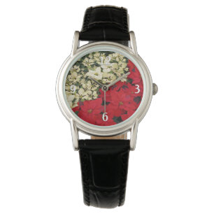 Montre Poinsettias blanches et rouges I Holiday Floral