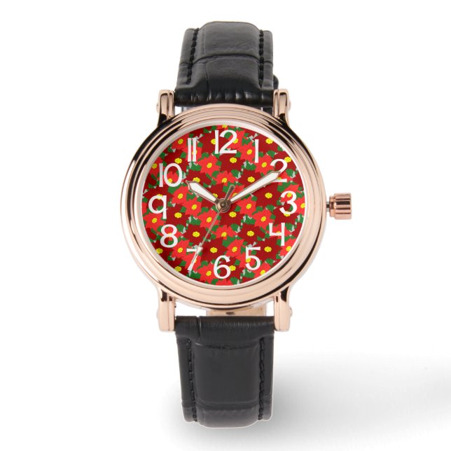 Montre Poinsettias de Noël (Recto)