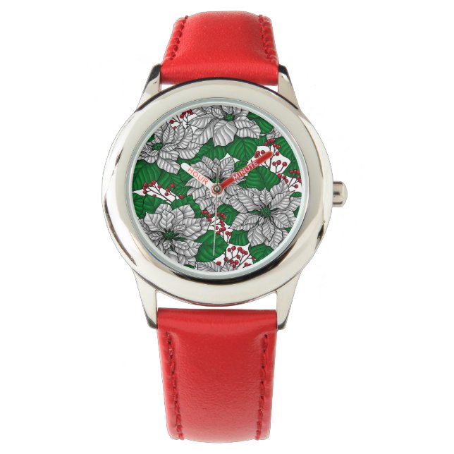Montre Pointe blanche, motif de Noël (devant)