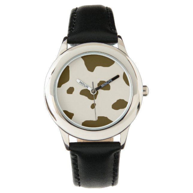 Montre POINTS Brown DE LA PEAU DE VACHE (devant)