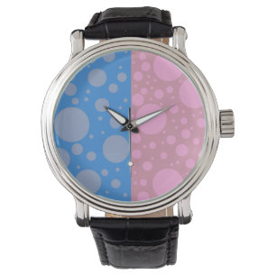 Montre Points Cuir Vintage noir personnalisé