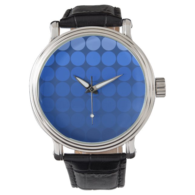 Montre Points Pop Mod Cobalt, Cercles de dégradé bleu Ind (devant)
