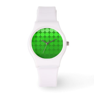 Montre Points Pop Mod Gradient Cercles verts Blanc Regard