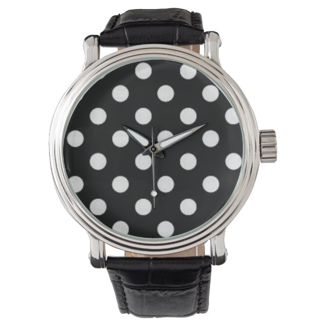 Montre Pois noirs et blancs (devant)
