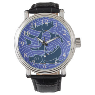 Montre Poisson Gras Baignade Océan Bleu Pêche