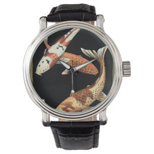 Montre Poisson rouge de Koi de deux Japonais sur