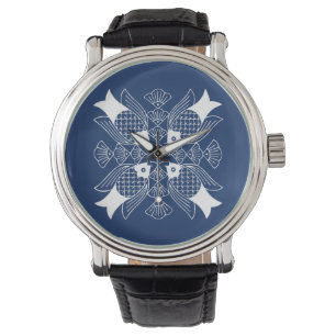 Montre Poisson sous-marin avec Arrière - plan bleu