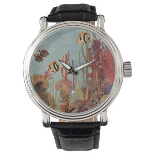 Montre Poissons-anges en corail, poissons tropicaux Vinta