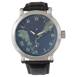 Montre Poissons Constellation Zodiaque Vintage Astrologie