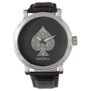 Montre Poker Artistique Rétro Ace De Pique Personnalisé