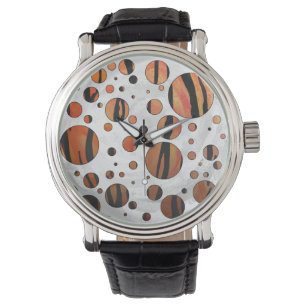 Montre Polis Dot Tiger Hot orange et noir
