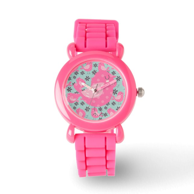 Montre Polka Dot Birds and Flowers (Recto)