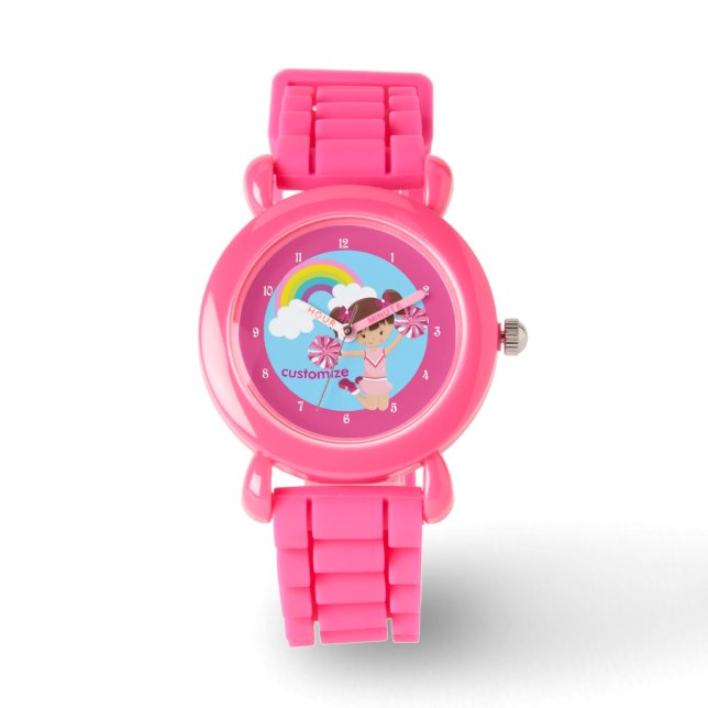 Montre Pom-pom girl rose mignon Personnalisé Cheerled Enf (Recto)